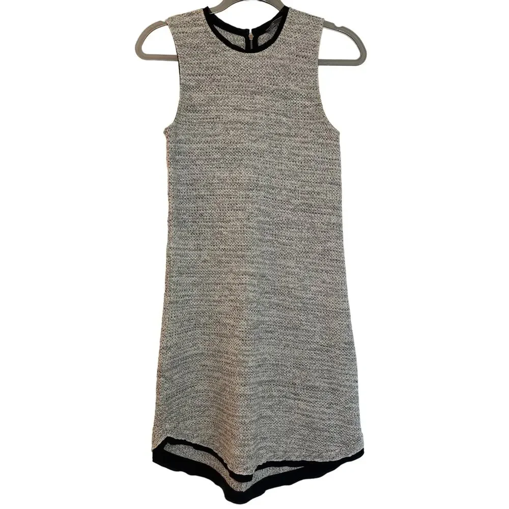 Vince Sweater Knit Sleeveless Sheath Dress Size S Gray Knee Length Academia - Picture 1 of 5